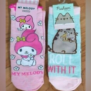 My Melody No Show & Pusheen The Cat Ankle Socks Lot Fits Sz 9-11 NWT